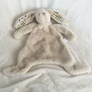 Creative Co-op Bunny Rabbit Lovey Tan Floral Ears 15” Baby Toy Spring Easter